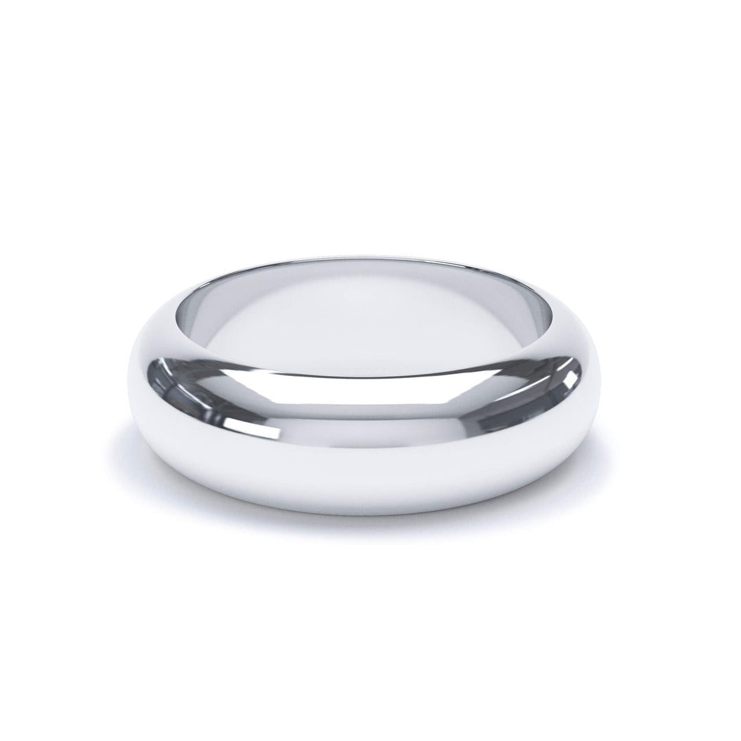 ARCTURUS — D Shape Wedding Band in 18k White Gold