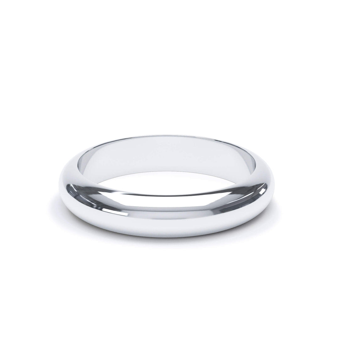 ARCTURUS — D Shape Wedding Band in 18k White Gold