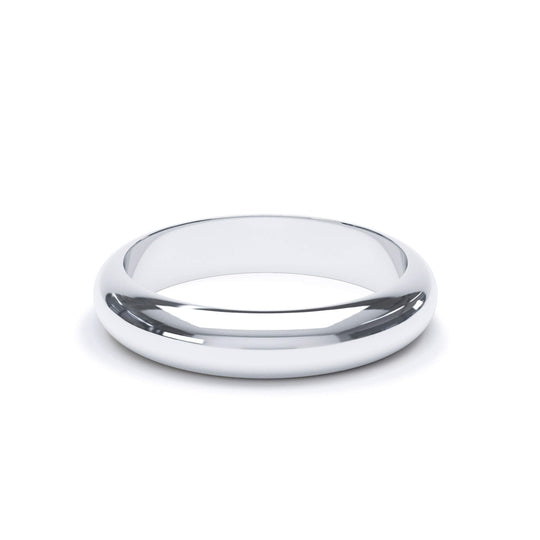 ARCTURUS — D Shape Wedding Band in 18k White Gold