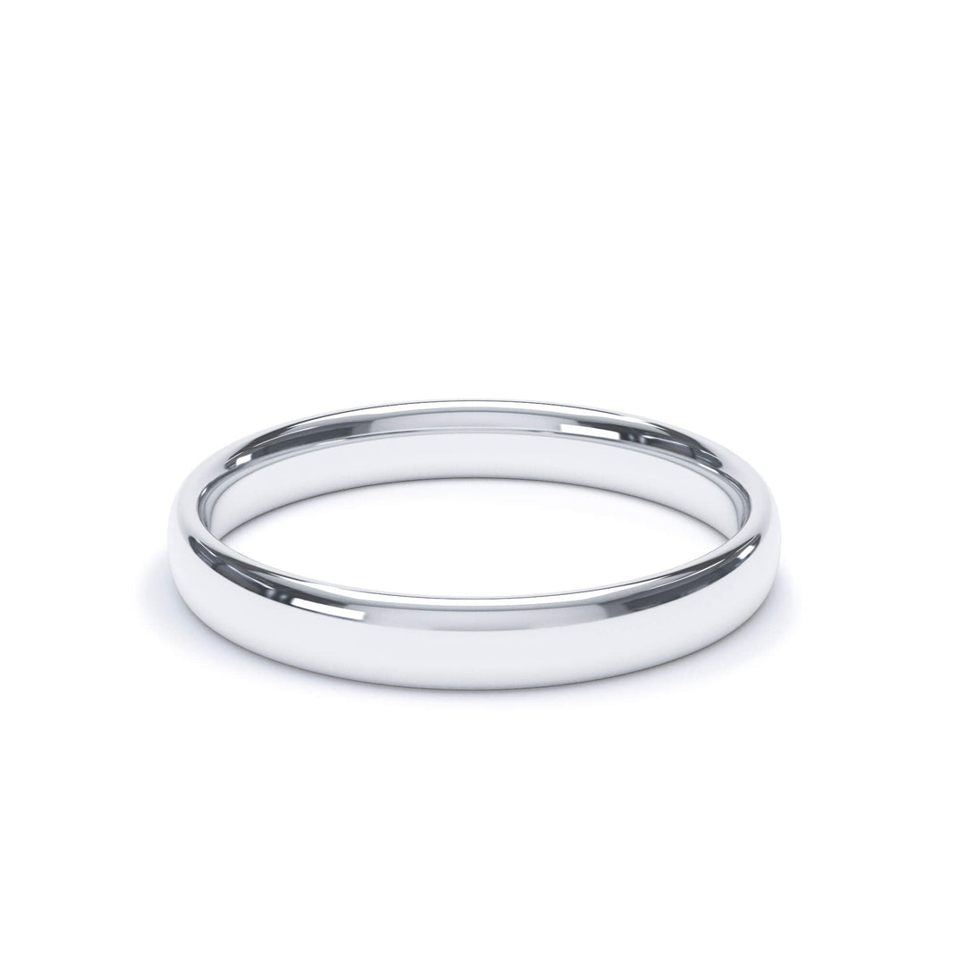 ATLAS — Oval Profile Wedding Band in 18k White Gold