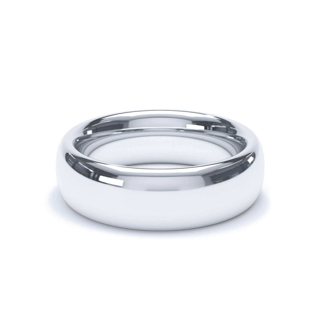 ATLAS — Oval Profile Wedding Band in 18k White Gold