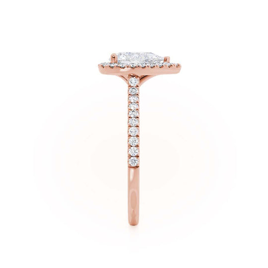 PRIMROSE- Pear Lab Diamond 18k Rose Gold Petite Halo