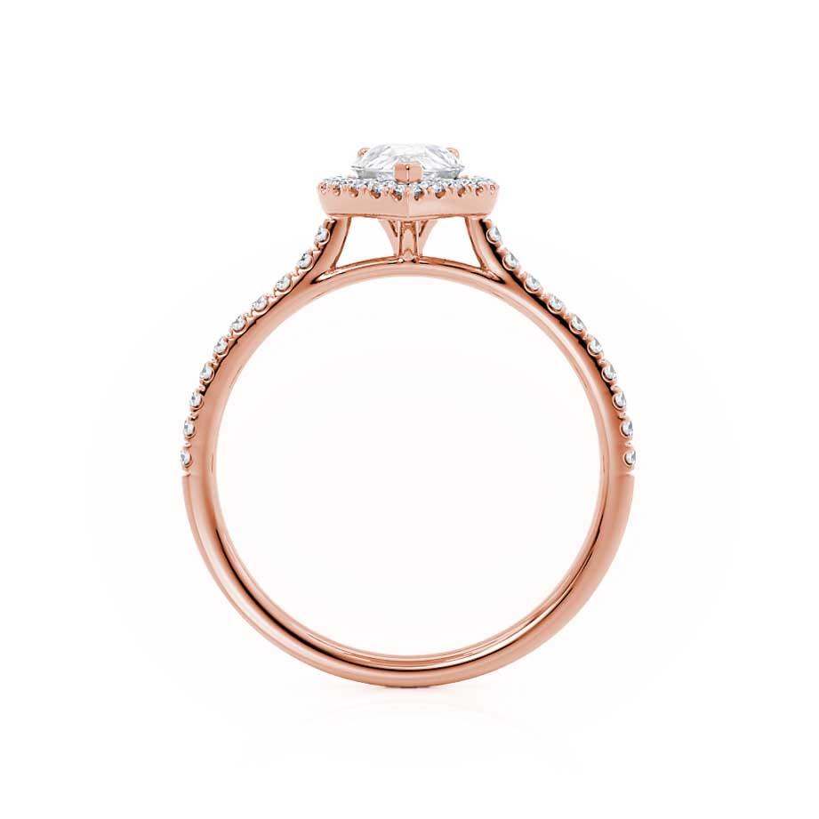 PRIMROSE- Pear Lab Diamond 18k Rose Gold Petite Halo