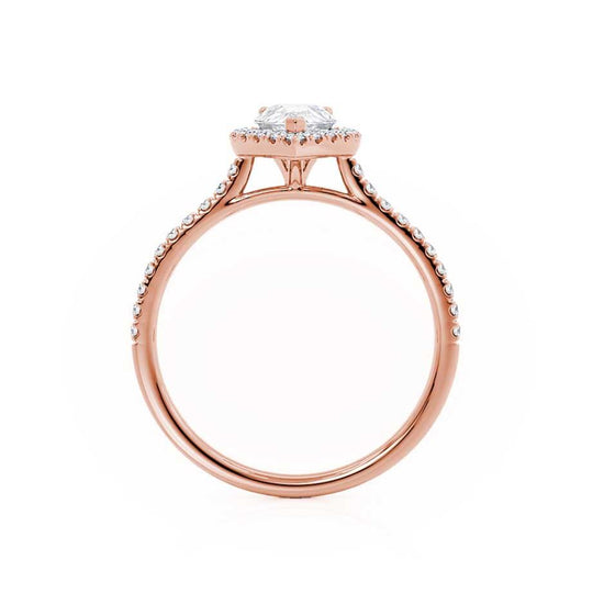PRIMROSE- Pear Lab Diamond 18k Rose Gold Petite Halo