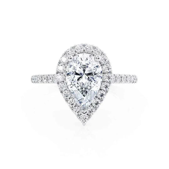 PRIMROSE - Pear Lab Diamond 18k White Gold Petite Halo