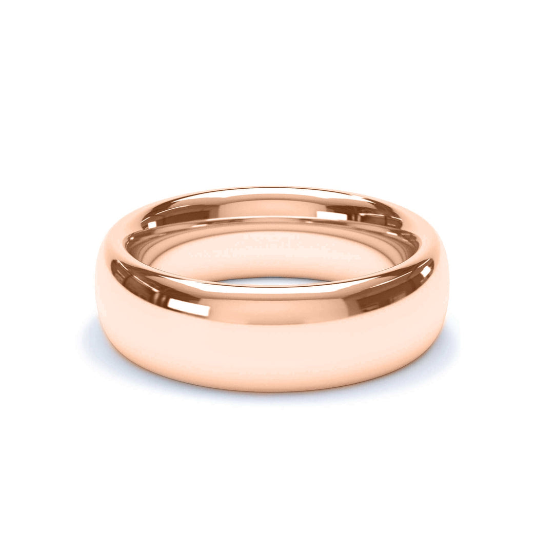 ATLAS — Oval Profile Wedding Band in 18k Rose Gold