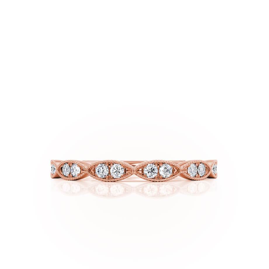 LYRA — Marquise Milgrain Eternity Wedding Band in 18k Rose Gold