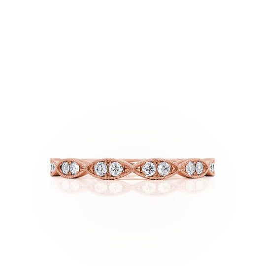 LYRA — Marquise Milgrain Eternity Wedding Band in 18k Rose Gold