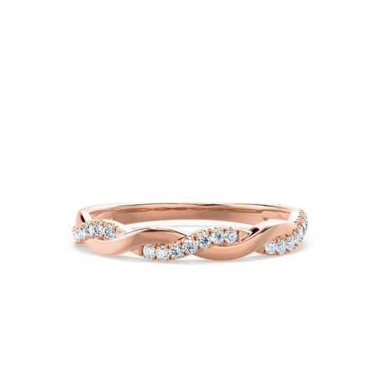 ORBIT — Twist Pavé Eternity Wedding Band in 18k Rose Gold