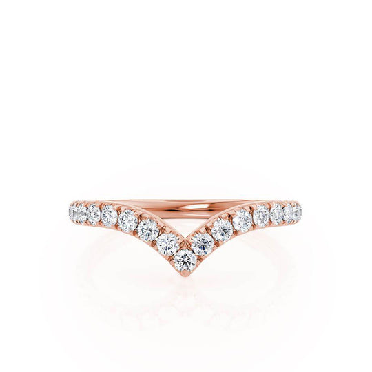 VEGA — Wishbone Pavé Eternity Wedding Band in 18k Rose Gold