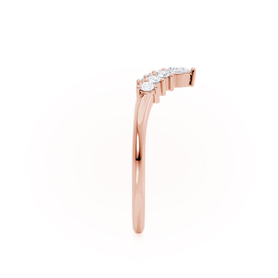 ECLIPSE — Tiara Pear & Round Diamond Wedding Band in 18k Rose Gold