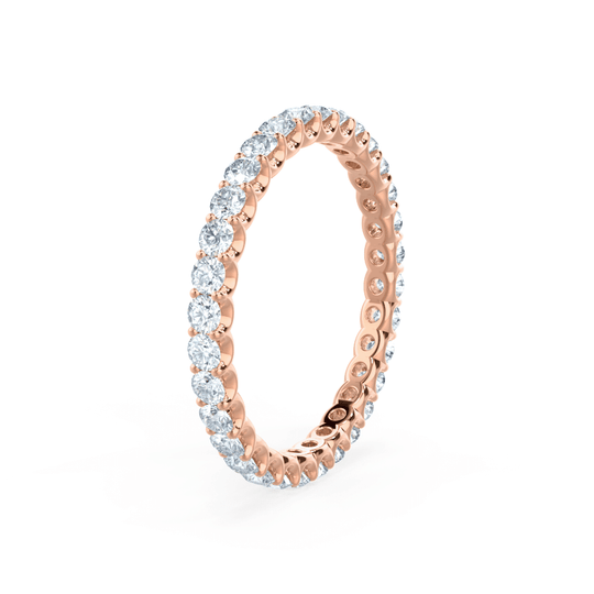 NOVA — Brilliant Round Pavé Eternity Wedding Band in 18k Rose Gold
