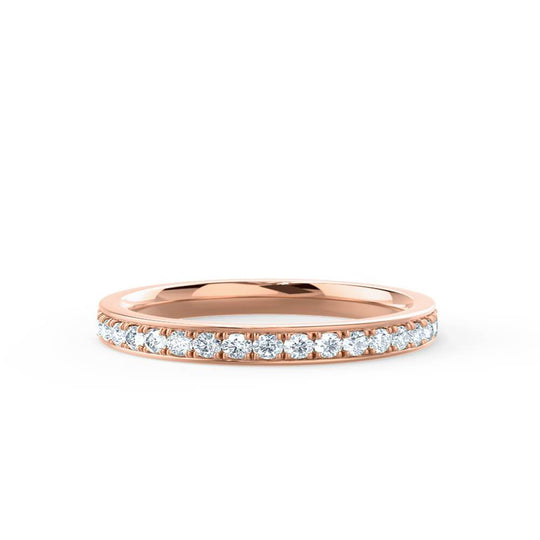 ALTAIR — Diamond Grain Set Eternity Wedding Band in 18k Rose Gold