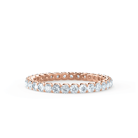NOVA — Brilliant Round Pavé Eternity Wedding Band in 18k Rose Gold