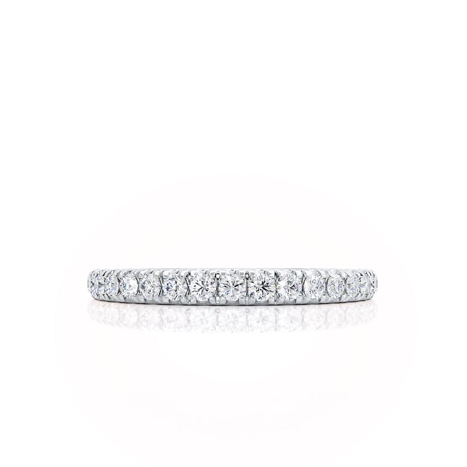 LUNA — Dainty Micro Pavé Eternity Wedding Band in 950 Platinum