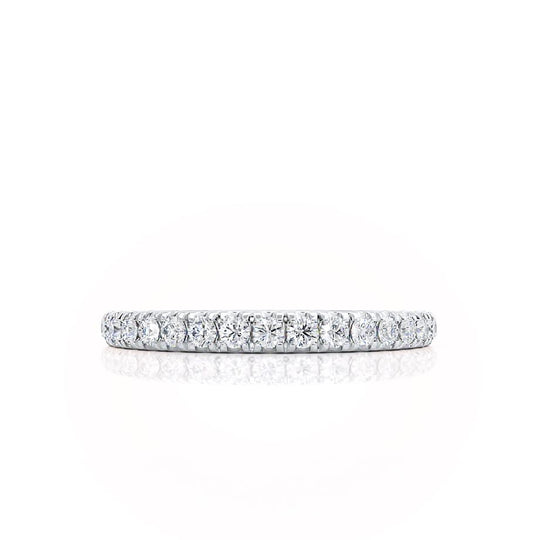 LUNA — Dainty Micro Pavé Eternity Wedding Band in 950 Platinum