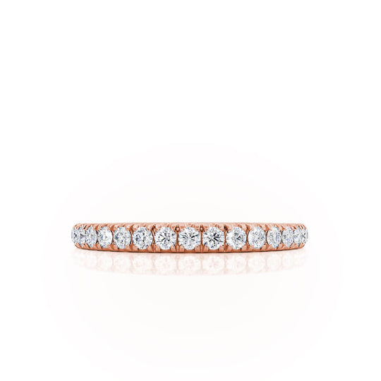 LUNA — Dainty Micro Pavé Eternity Wedding Band in 18k Rose Gold