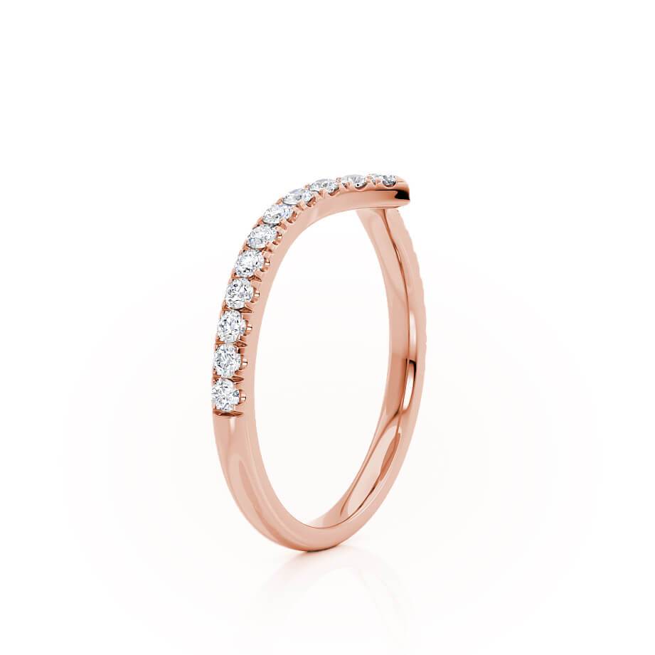 VEGA — Wishbone Pavé Eternity Wedding Band in 18k Rose Gold