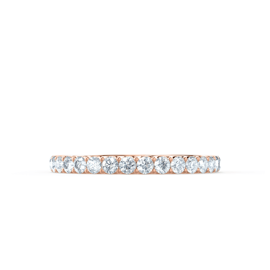 NOVA — Brilliant Round Pavé Eternity Wedding Band in 18k Rose Gold