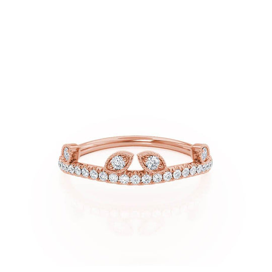 CELESTE — Marquise Pavé Eternity Wedding Band in 18k Rose Gold