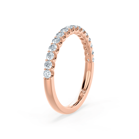 NOVA — Brilliant Round Pavé Eternity Wedding Band in 18k Rose Gold