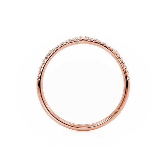 CELESTE — Marquise Pavé Eternity Wedding Band in 18k Rose Gold