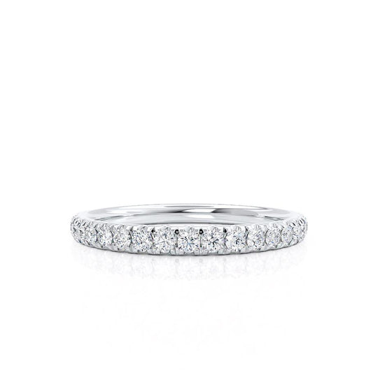 LUNA — Dainty Micro Pavé Eternity Wedding Band in 950 Platinum