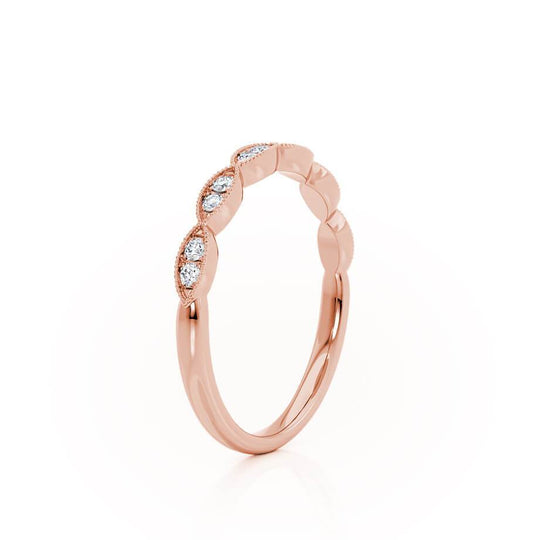 LYRA — Marquise Milgrain Eternity Wedding Band in 18k Rose Gold