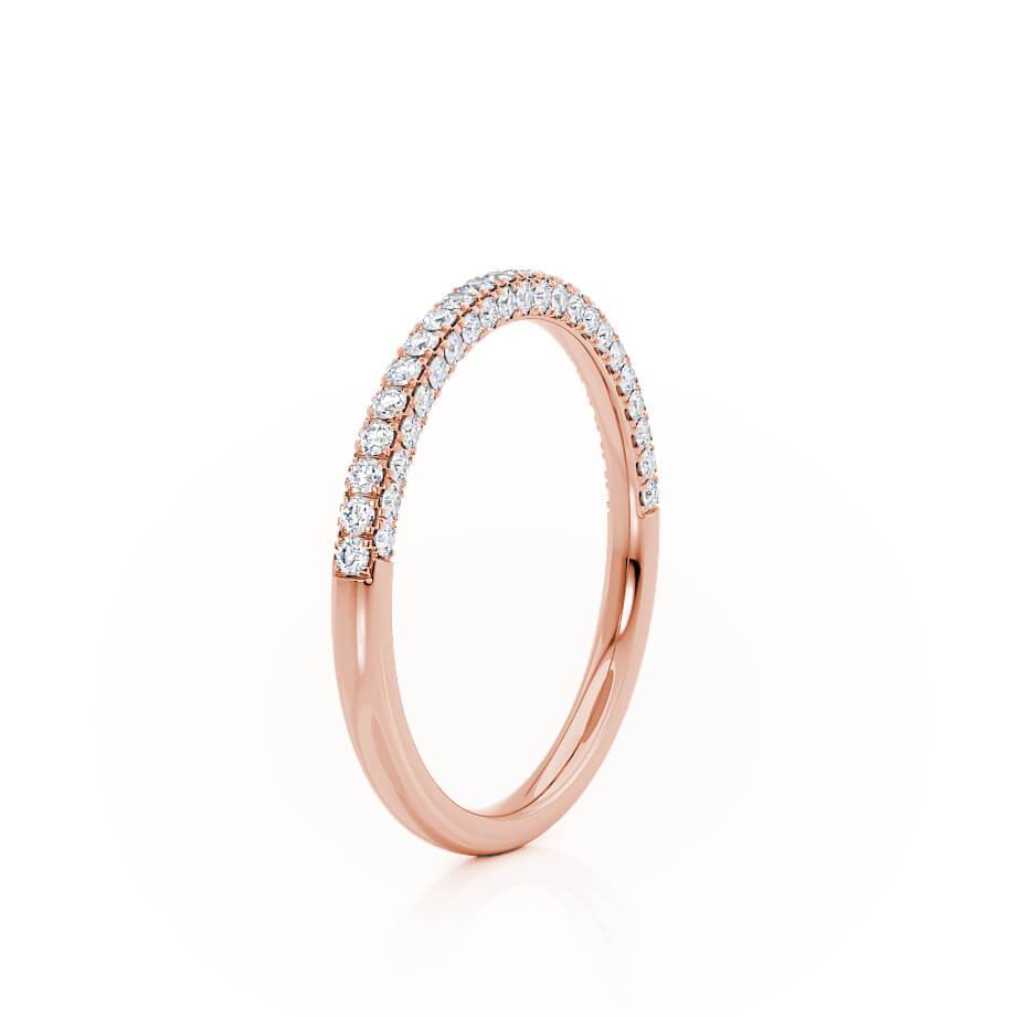 AURORA — Triple Micro Pavé Eternity Wedding Band in 18k Rose Gold