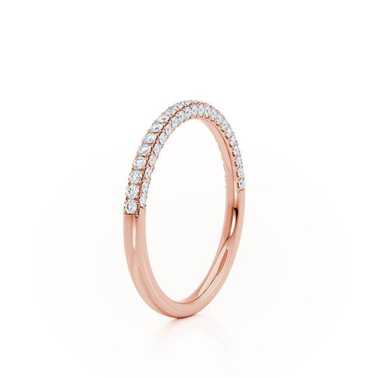 AURORA — Triple Micro Pavé Eternity Wedding Band in 18k Rose Gold
