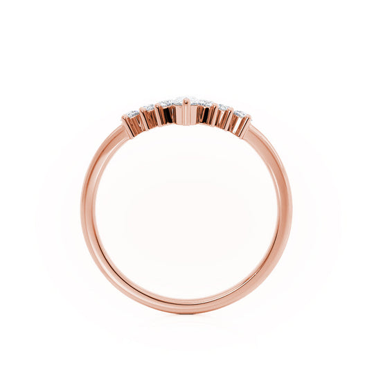 ECLIPSE — Tiara Pear & Round Diamond Wedding Band in 18k Rose Gold