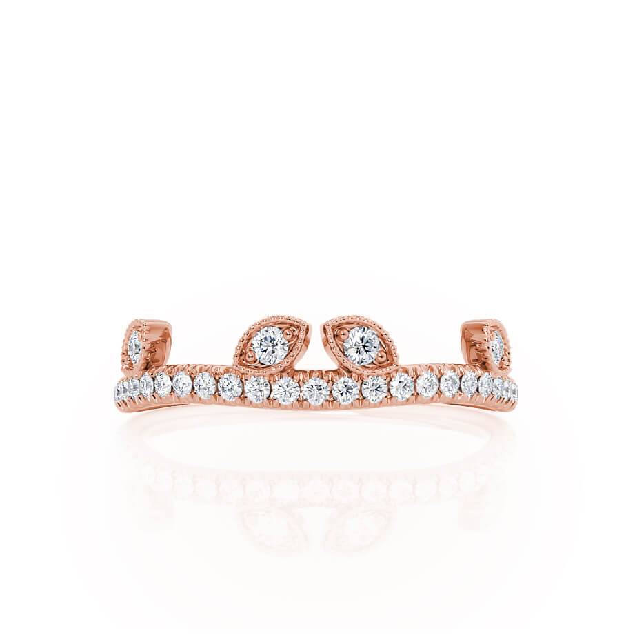 CELESTE — Marquise Pavé Eternity Wedding Band in 18k Rose Gold