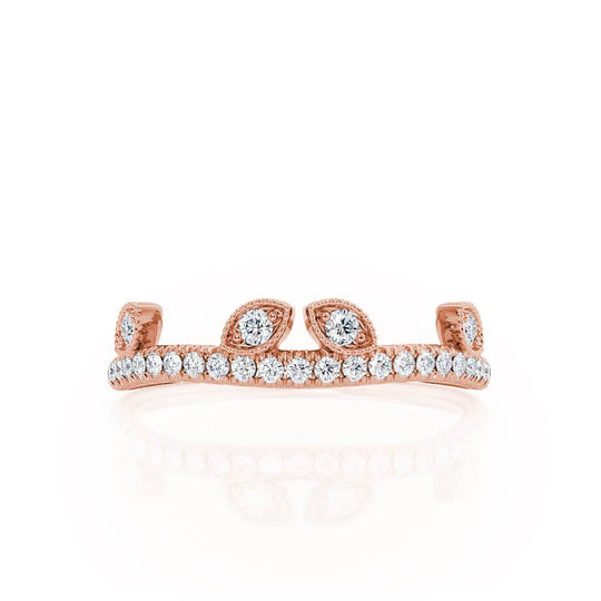 CELESTE — Marquise Pavé Eternity Wedding Band in 18k Rose Gold