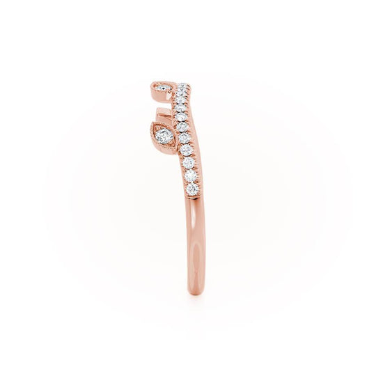 CELESTE — Marquise Pavé Eternity Wedding Band in 18k Rose Gold