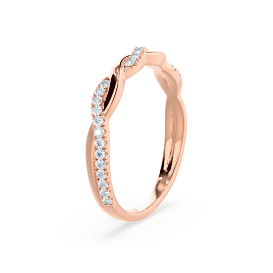 ORBIT — Twist Pavé Eternity Wedding Band in 18k Rose Gold