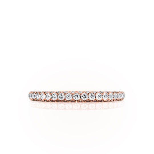 AURORA — Triple Micro Pavé Eternity Wedding Band in 18k Rose Gold