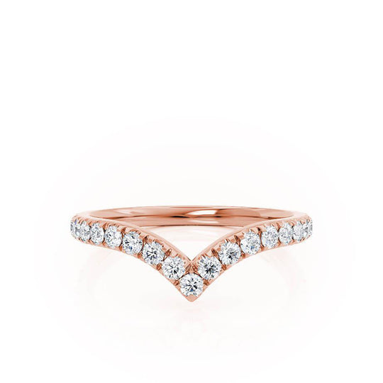VEGA — Wishbone Pavé Eternity Wedding Band in 18k Rose Gold