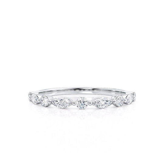 ANDROMEDA — Scatter Marquise & Round Diamond Eternity Wedding Band in 950 Platinum
