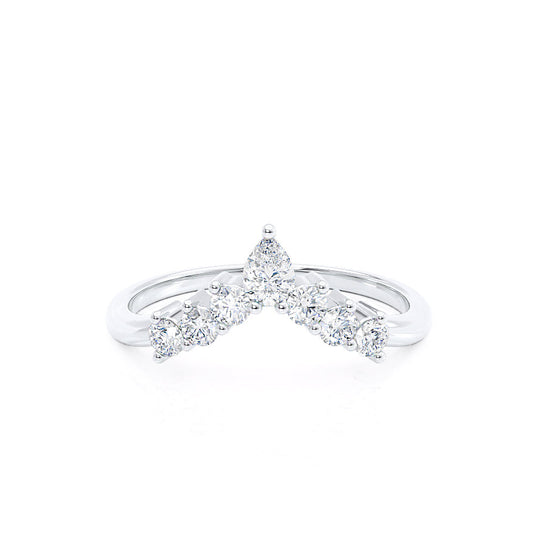 ECLIPSE — Tiara Pear & Round Diamond Wedding Band in 950 Platinum