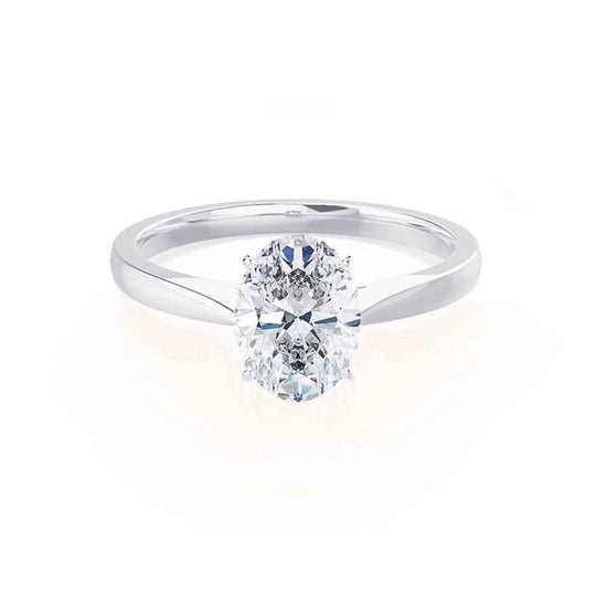 TULIP - Oval Natural Diamond 950 Platinum Solitaire