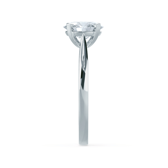 TULIP - Oval Natural Diamond 950 Platinum Solitaire