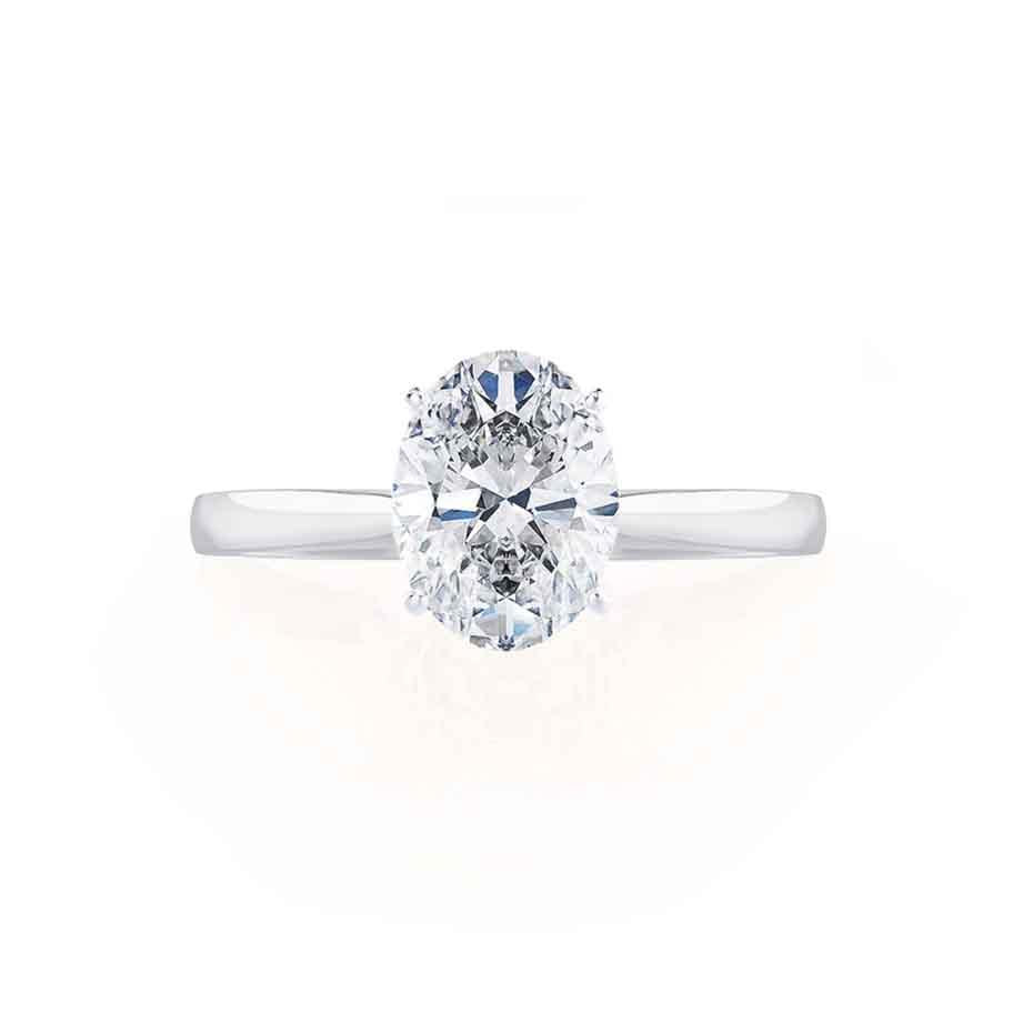 TULIP - Oval Natural Diamond 950 Platinum Solitaire