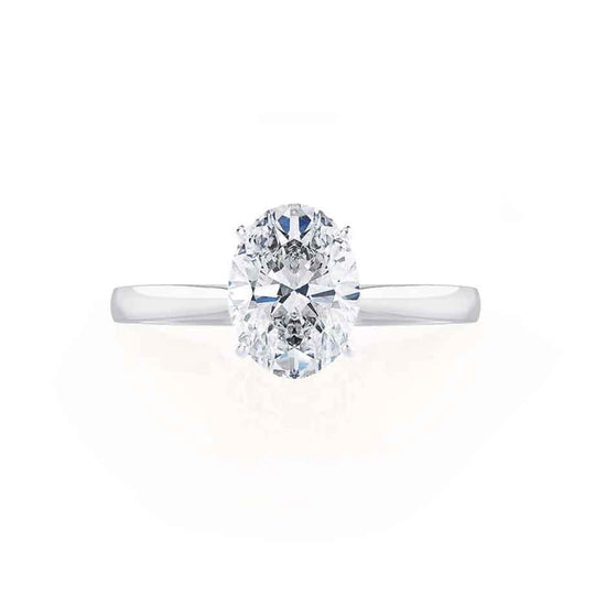 TULIP - Oval Natural Diamond 950 Platinum Solitaire