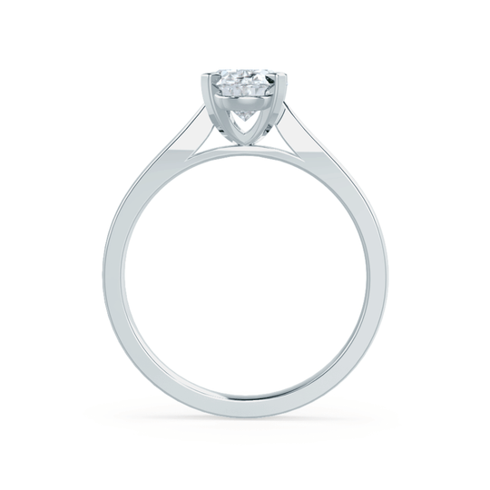 TULIP - Oval Natural Diamond 950 Platinum Solitaire
