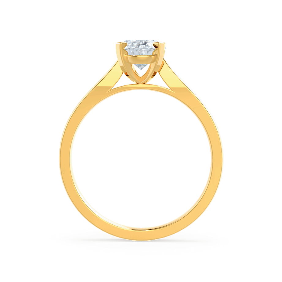 TULIP - Oval Natural Diamond 18k Yellow Gold Solitaire