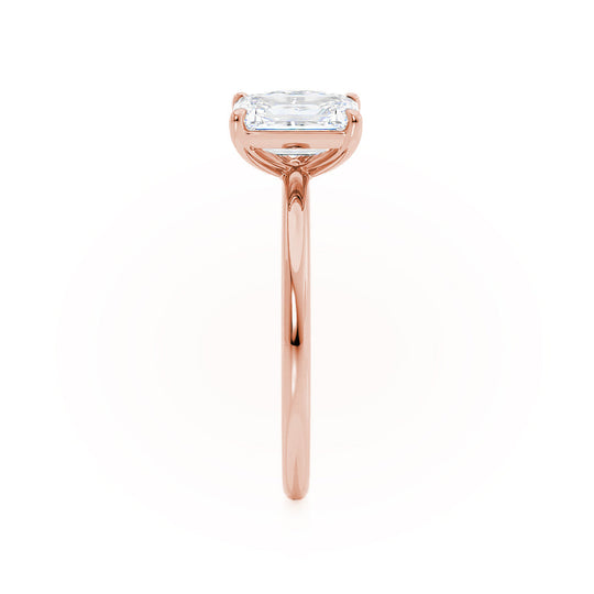 TWINFLOWER - Toi Et Moi Lab Diamond Emerald & Pear Cut Ring 18k Rose Gold