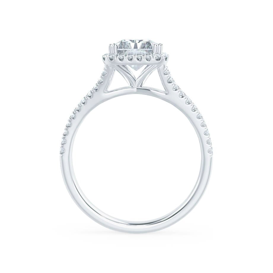 VIOLET - Radiant Lab Diamond Platinum Split Shank Halo