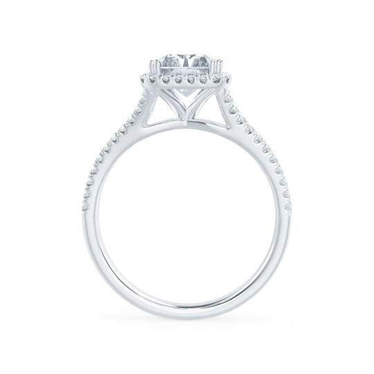 VIOLET - Radiant Lab Diamond Platinum Split Shank Halo