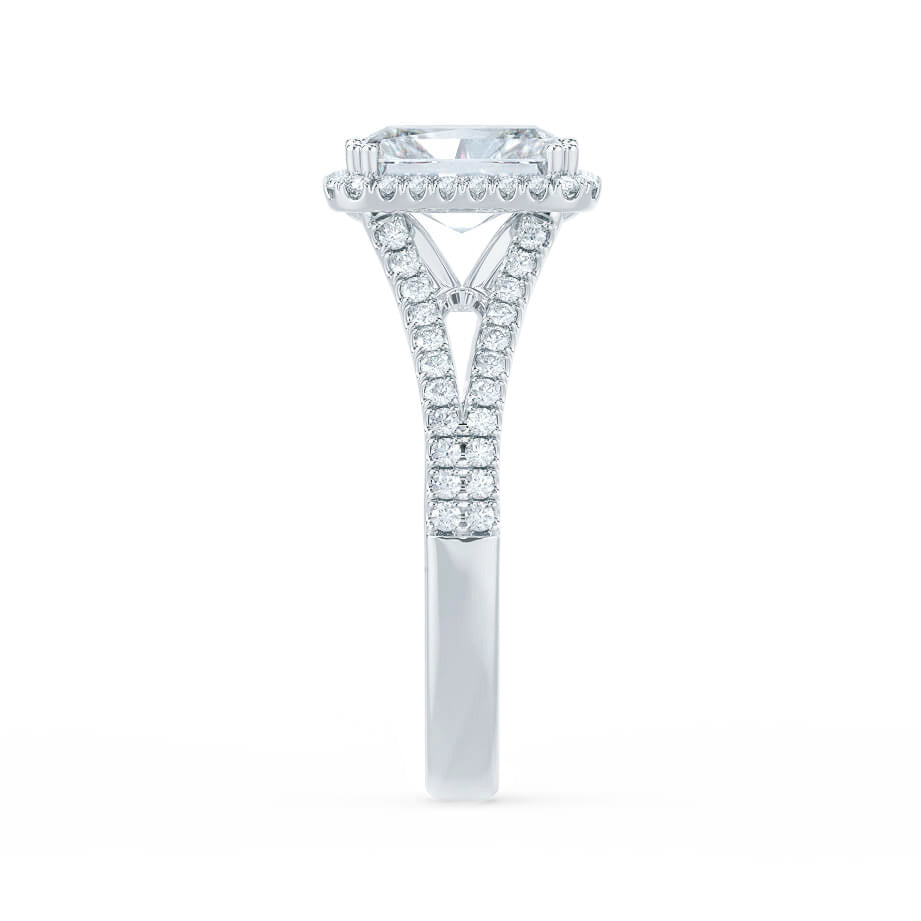VIOLET - Radiant Lab Diamond Platinum Split Shank Halo