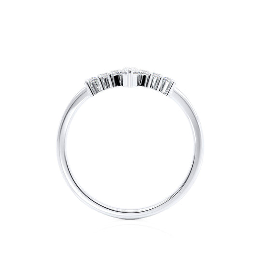 ECLIPSE — Tiara Pear & Round Diamond Wedding Band in 18k White Gold